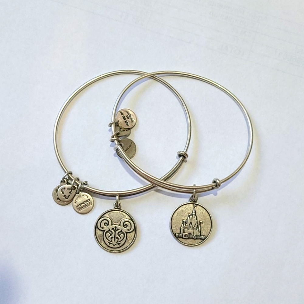2 Silver Alex and Ani Disney Braclets